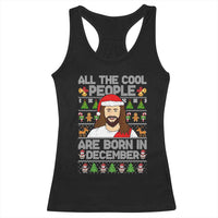 Funny Jesus Christmas December Birthday Racerback Tank Top Ugly Xmas - Wonder Print Shop