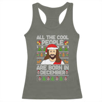 Funny Jesus Christmas December Birthday Racerback Tank Top Ugly Xmas - Wonder Print Shop