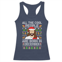 Funny Jesus Christmas December Birthday Racerback Tank Top Ugly Xmas - Wonder Print Shop