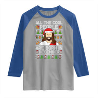Funny Jesus Christmas December Birthday Raglan Shirt Ugly Xmas - Wonder Print Shop