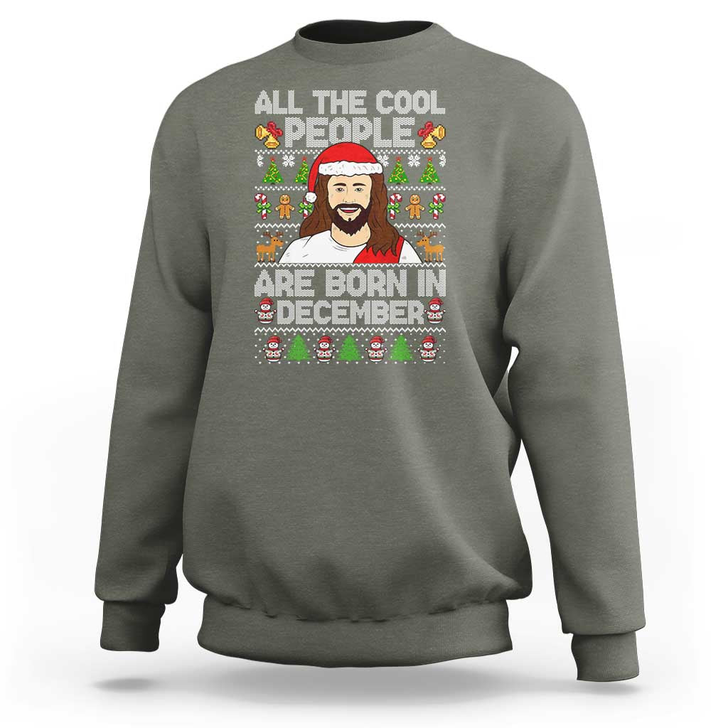Funny Jesus Christmas December Birthday Sweatshirt Ugly Xmas - Wonder Print Shop