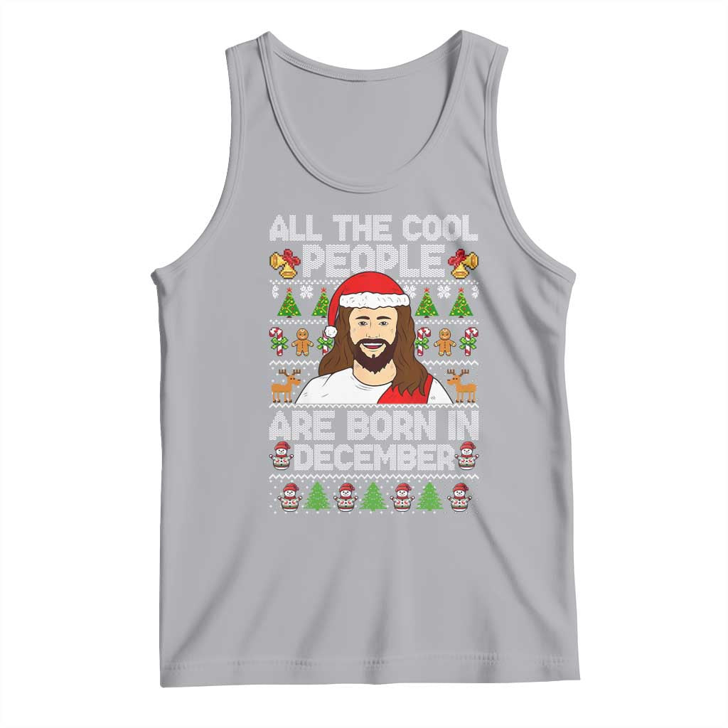 Funny Jesus Christmas December Birthday Tank Top Ugly Xmas - Wonder Print Shop