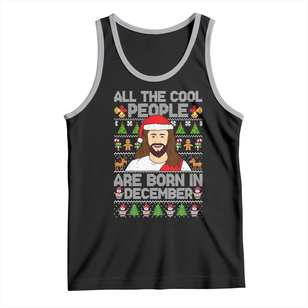 Funny Jesus Christmas December Birthday Tank Top Ugly Xmas - Wonder Print Shop