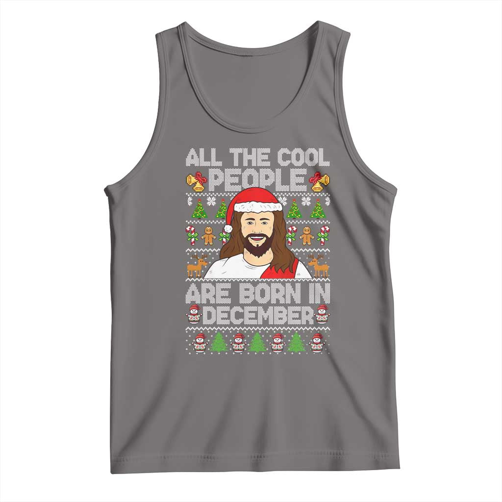 Funny Jesus Christmas December Birthday Tank Top Ugly Xmas - Wonder Print Shop
