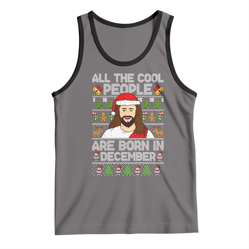Funny Jesus Christmas December Birthday Tank Top Ugly Xmas - Wonder Print Shop