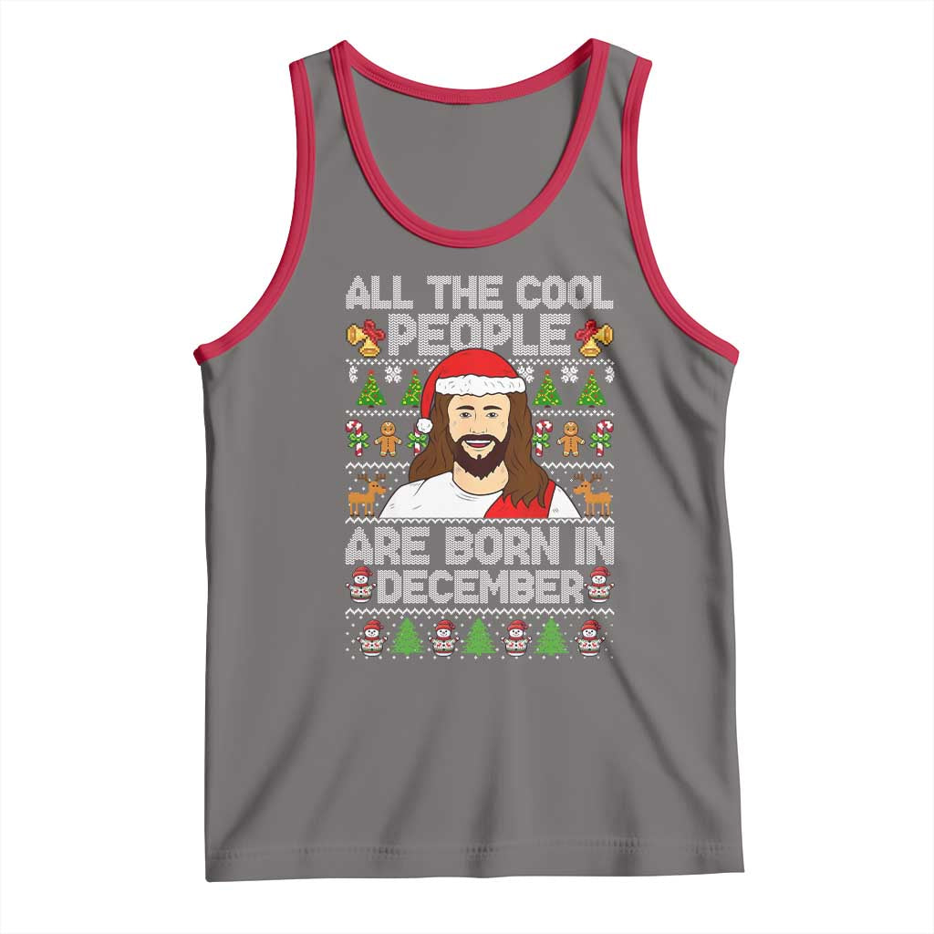 Funny Jesus Christmas December Birthday Tank Top Ugly Xmas - Wonder Print Shop