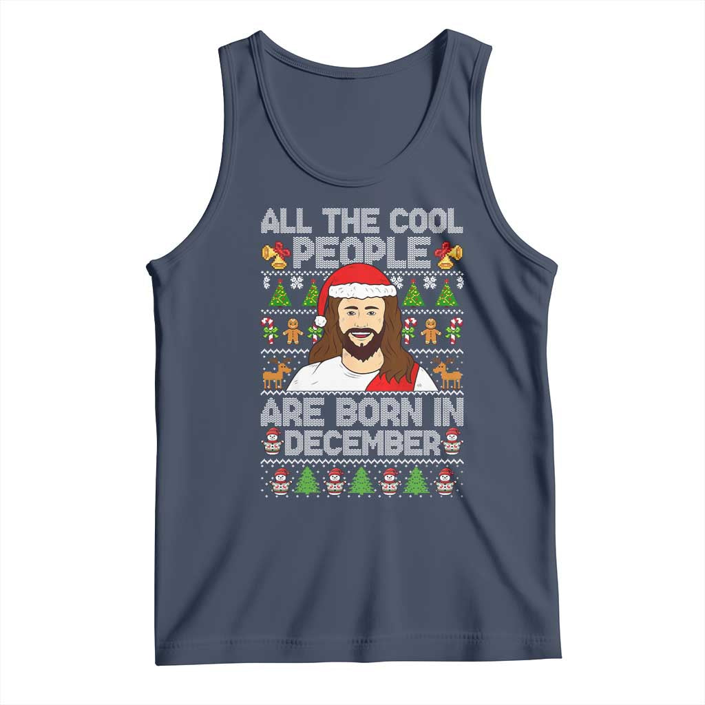 Funny Jesus Christmas December Birthday Tank Top Ugly Xmas - Wonder Print Shop