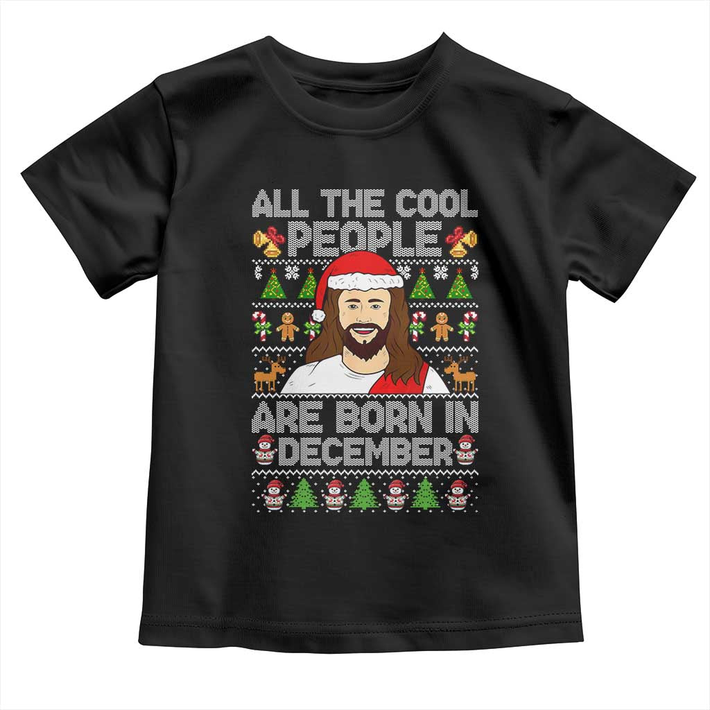 Funny Jesus Christmas December Birthday Toddler T Shirt Ugly Xmas - Wonder Print Shop