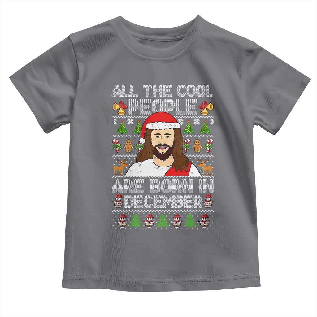 Funny Jesus Christmas December Birthday Toddler T Shirt Ugly Xmas - Wonder Print Shop