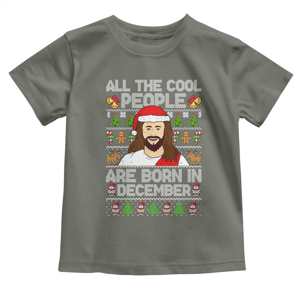 Funny Jesus Christmas December Birthday Toddler T Shirt Ugly Xmas - Wonder Print Shop