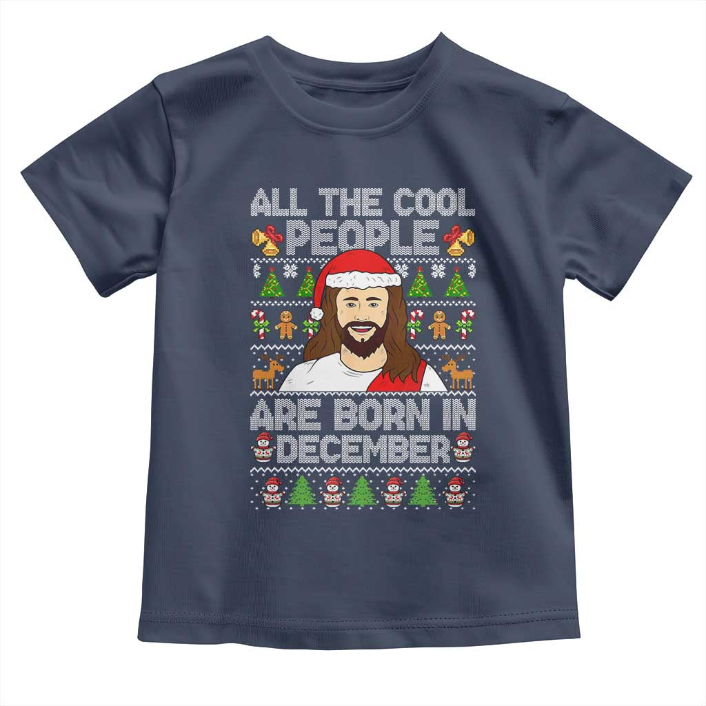 Funny Jesus Christmas December Birthday Toddler T Shirt Ugly Xmas - Wonder Print Shop