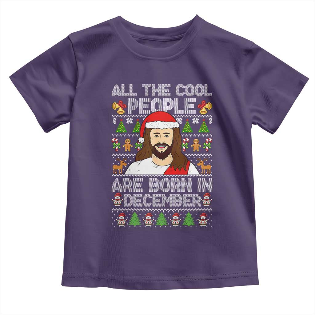 Funny Jesus Christmas December Birthday Toddler T Shirt Ugly Xmas - Wonder Print Shop