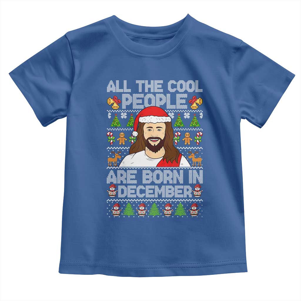 Funny Jesus Christmas December Birthday Toddler T Shirt Ugly Xmas - Wonder Print Shop