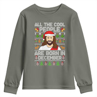 Funny Jesus Christmas December Birthday Youth Sweatshirt Ugly Xmas - Wonder Print Shop