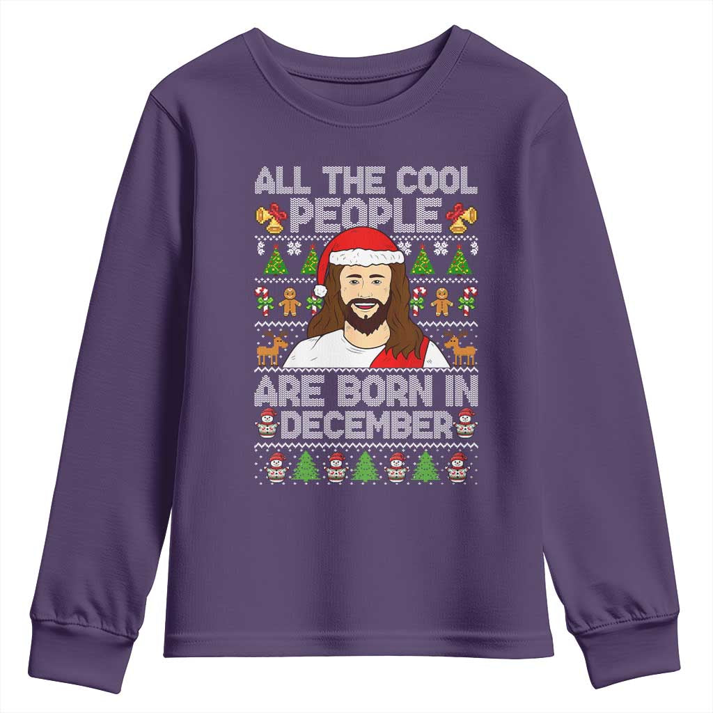 Funny Jesus Christmas December Birthday Youth Sweatshirt Ugly Xmas - Wonder Print Shop