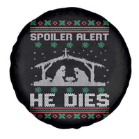 Spoiler Alert He Dies Spare Tire Cover Funny Nativity Scene Dark Humor Ugly Xmas - Wonder Print Shop
