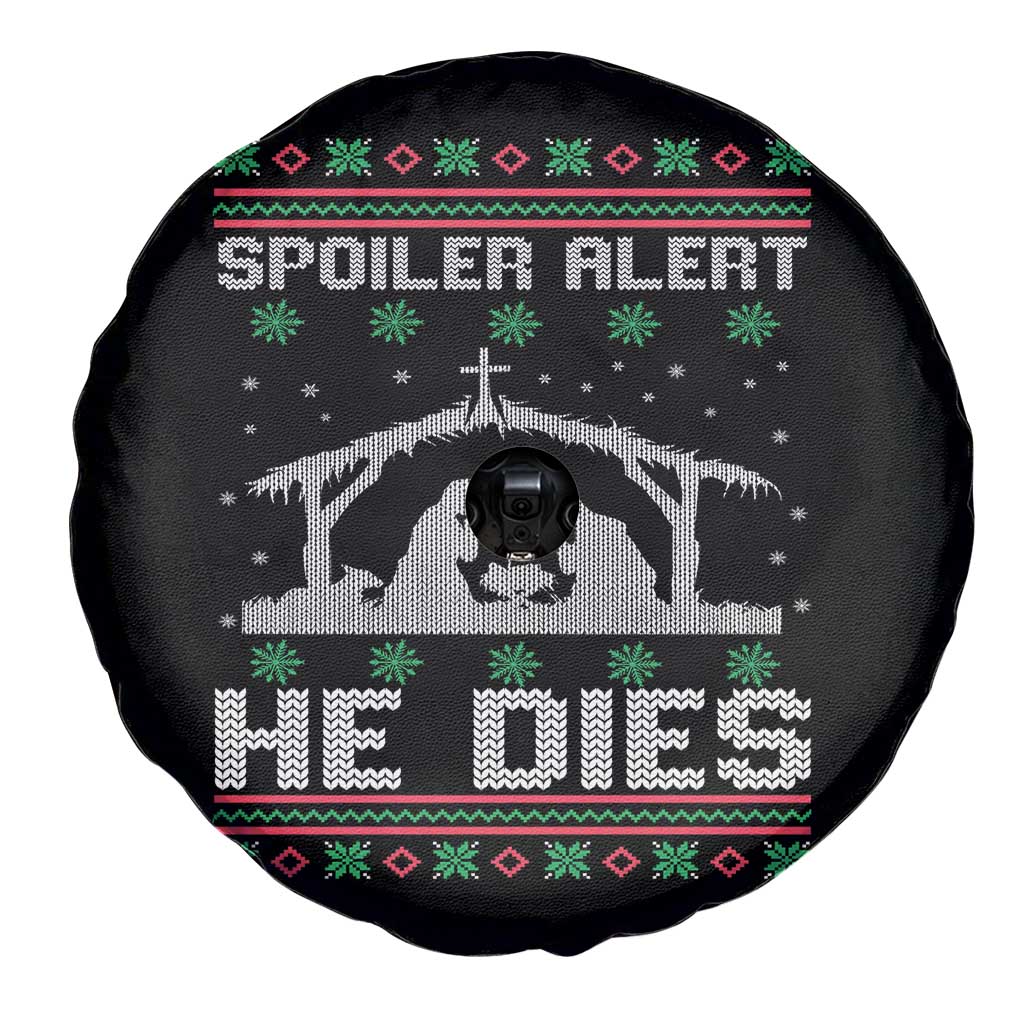 Spoiler Alert He Dies Spare Tire Cover Funny Nativity Scene Dark Humor Ugly Xmas - Wonder Print Shop