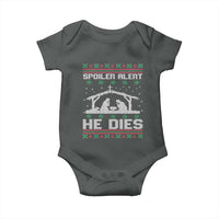 Spoiler Alert He Dies Baby Onesie Funny Nativity Scene Dark Humor Ugly Xmas - Wonder Print Shop