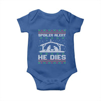 Spoiler Alert He Dies Baby Onesie Funny Nativity Scene Dark Humor Ugly Xmas - Wonder Print Shop