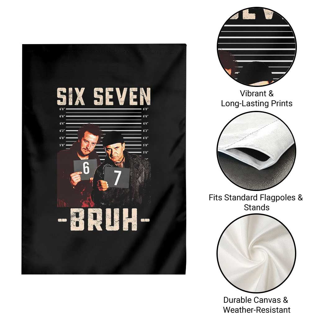 Funny 6 7 Meme Garden Flag Retro Home Christmas Movie Alone - Wonder Print Shop