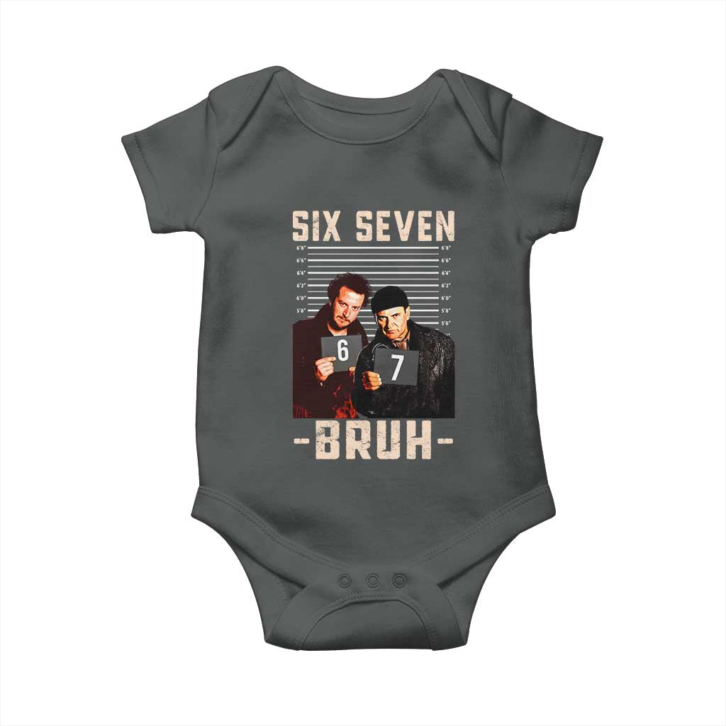 Funny 6 7 Meme Baby Onesie Retro Home Christmas Movie Alone - Wonder Print Shop