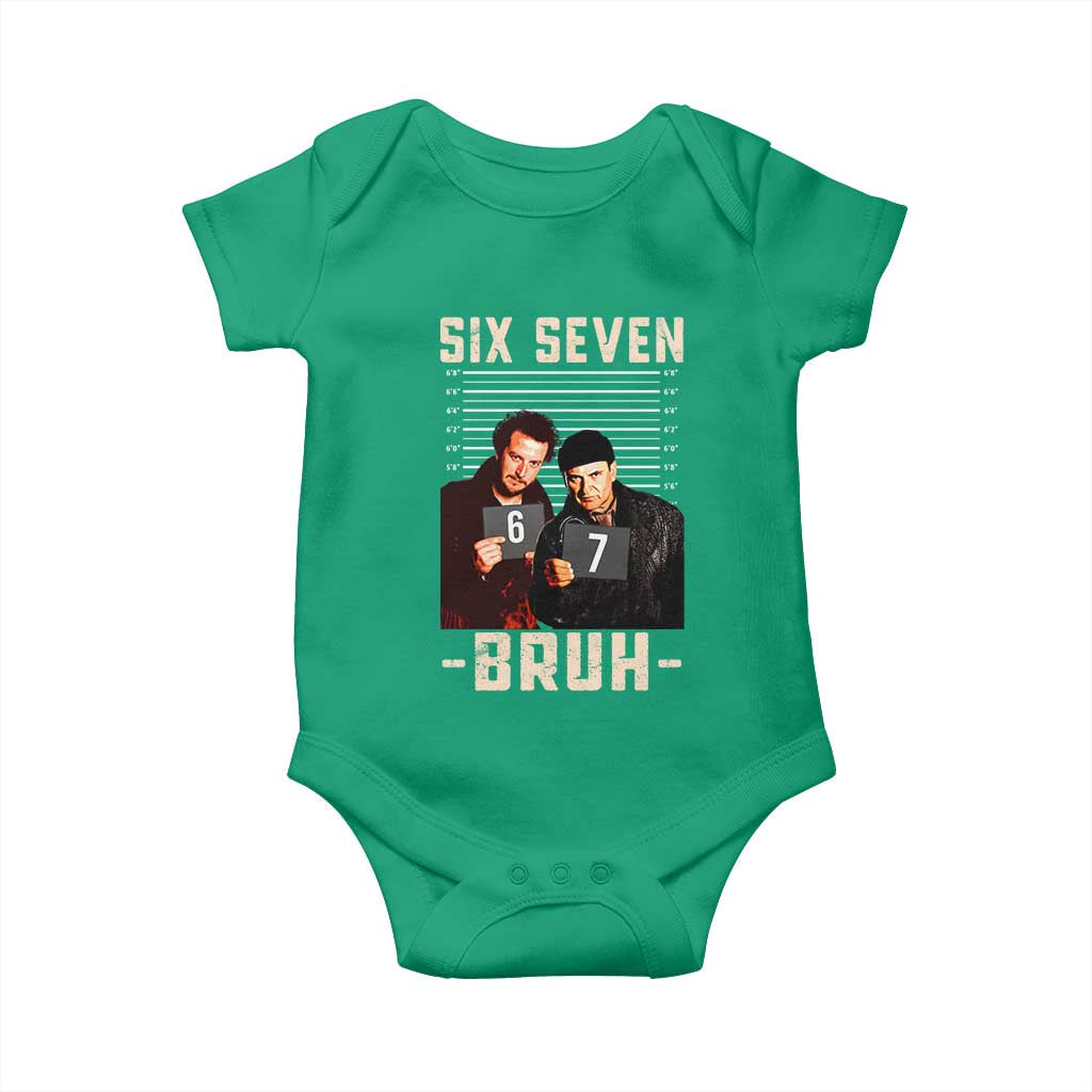 Funny 6 7 Meme Baby Onesie Retro Home Christmas Movie Alone - Wonder Print Shop