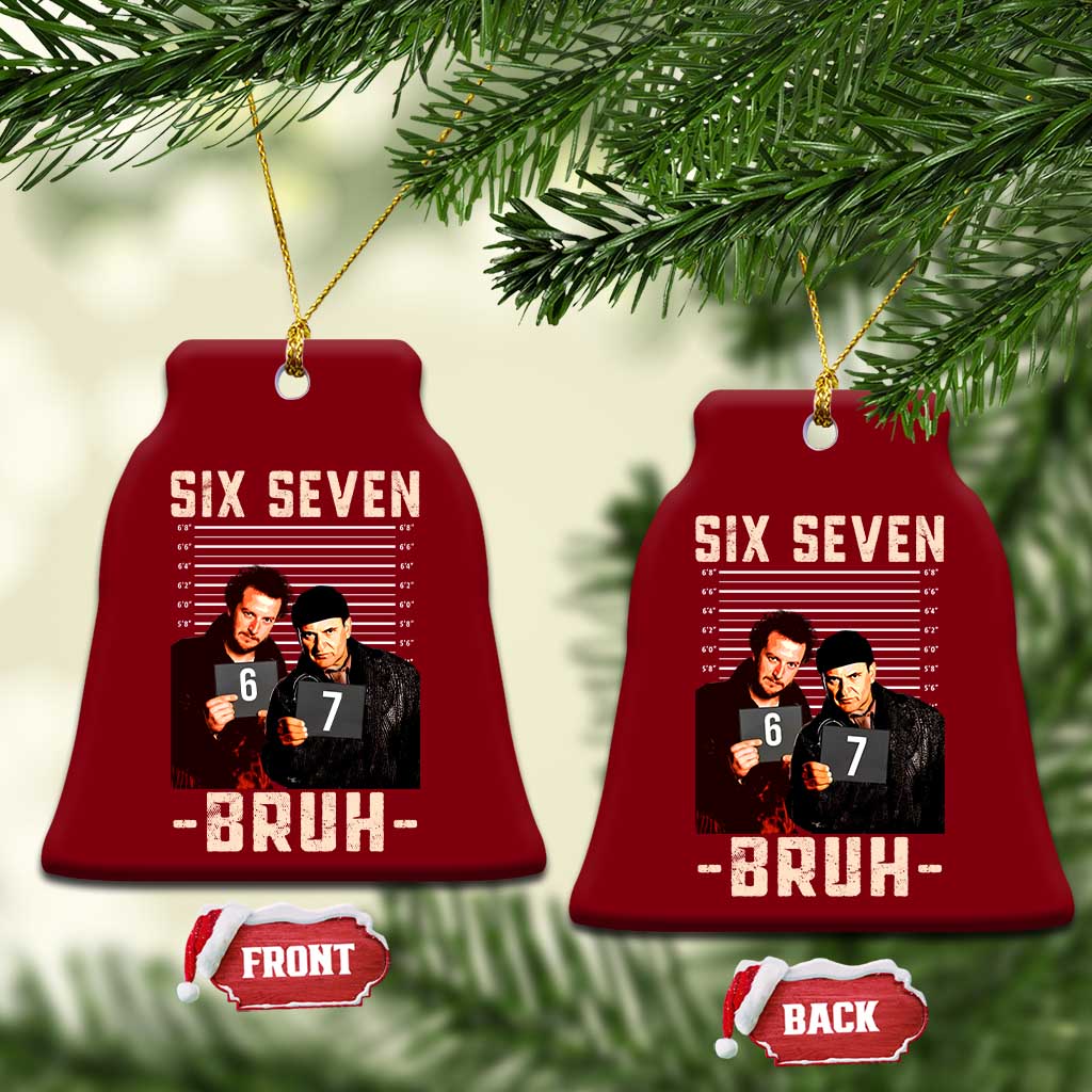 Funny 6 7 Meme Ceramic Ornament Retro Home Christmas Movie Alone - Wonder Print Shop