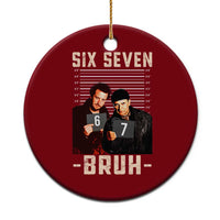 Funny 6 7 Meme Ceramic Ornament Retro Home Christmas Movie Alone - Wonder Print Shop