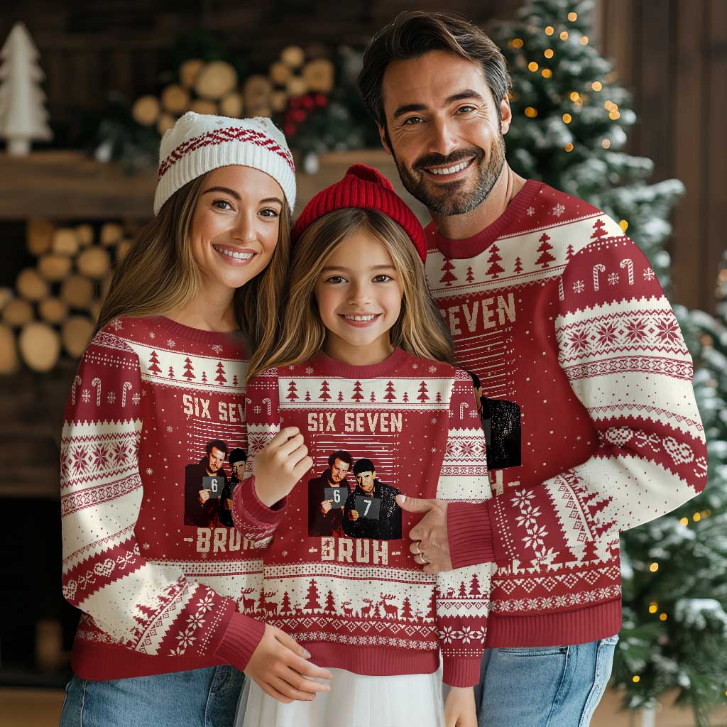Funny 6 7 Meme Ugly Christmas Sweater Retro Home Xmas Movie Alone - Wonder Print Shop