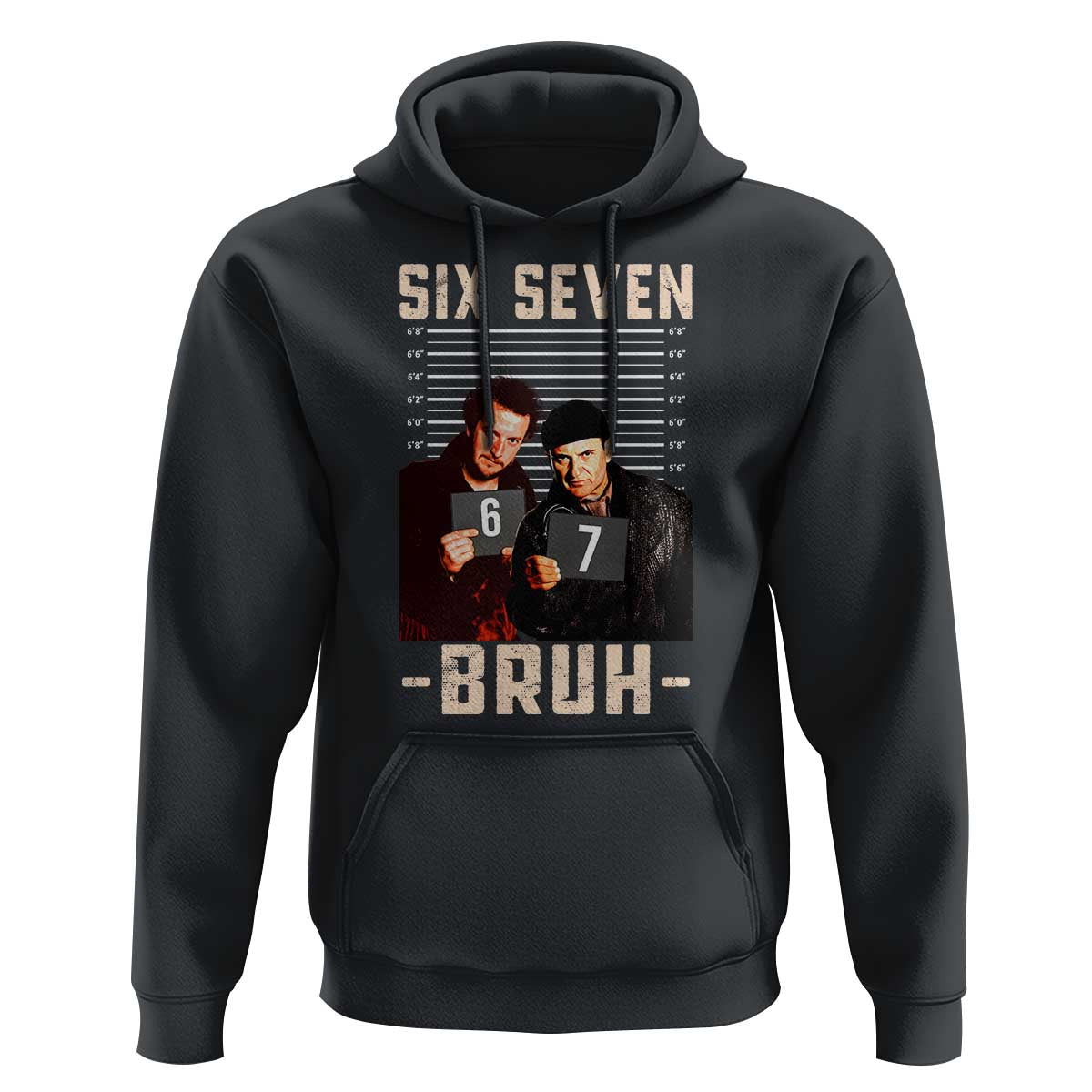 Funny 6 7 Meme Hoodie Retro Home Christmas Movie Alone - Wonder Print Shop