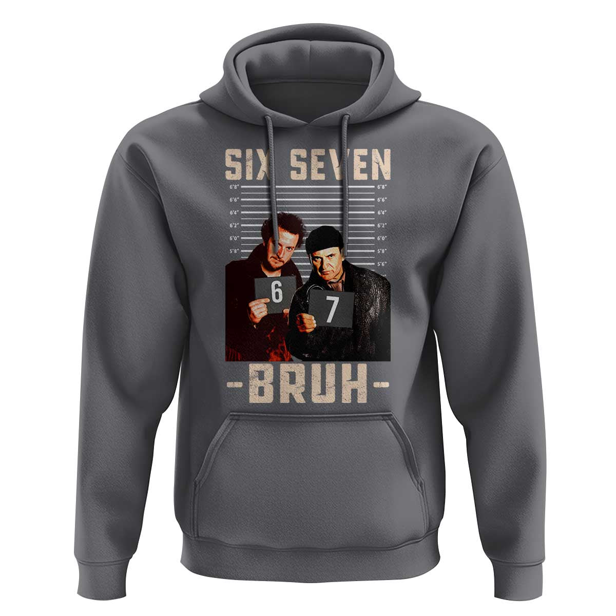 Funny 6 7 Meme Hoodie Retro Home Christmas Movie Alone - Wonder Print Shop