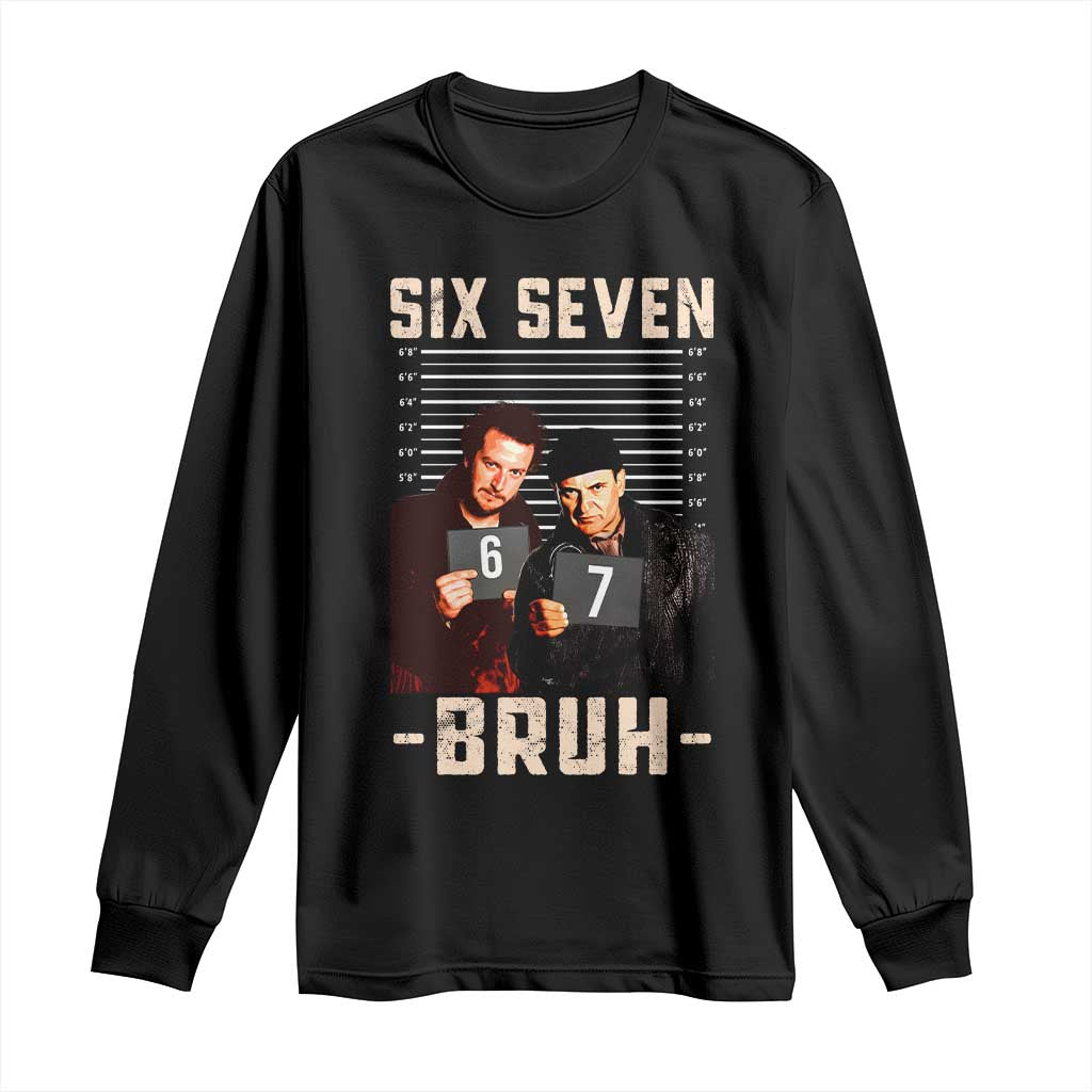 Funny 6 7 Meme Long Sleeve Shirt Retro Home Christmas Movie Alone - Wonder Print Shop