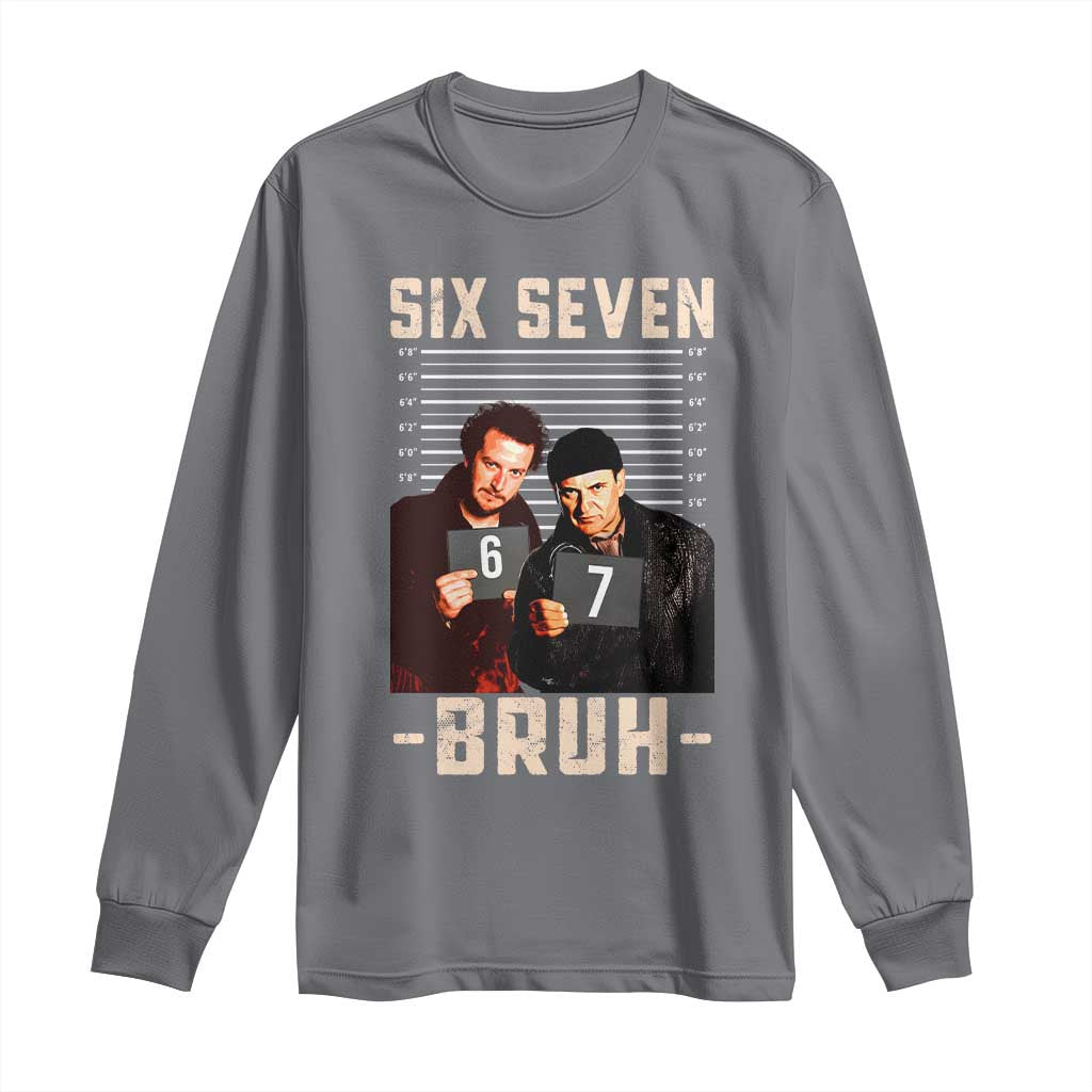 Funny 6 7 Meme Long Sleeve Shirt Retro Home Christmas Movie Alone - Wonder Print Shop