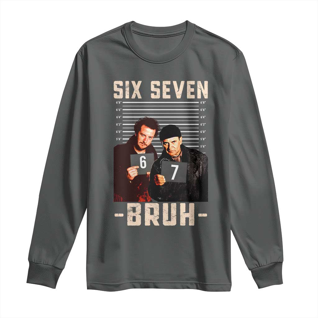 Funny 6 7 Meme Long Sleeve Shirt Retro Home Christmas Movie Alone - Wonder Print Shop