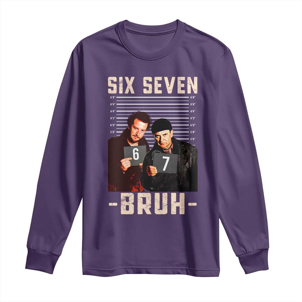 Funny 6 7 Meme Long Sleeve Shirt Retro Home Christmas Movie Alone - Wonder Print Shop