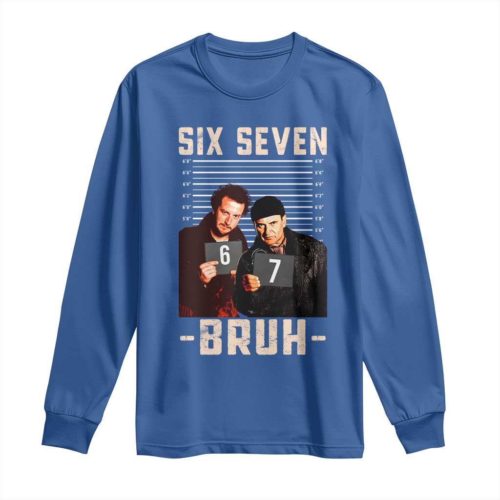 Funny 6 7 Meme Long Sleeve Shirt Retro Home Christmas Movie Alone - Wonder Print Shop