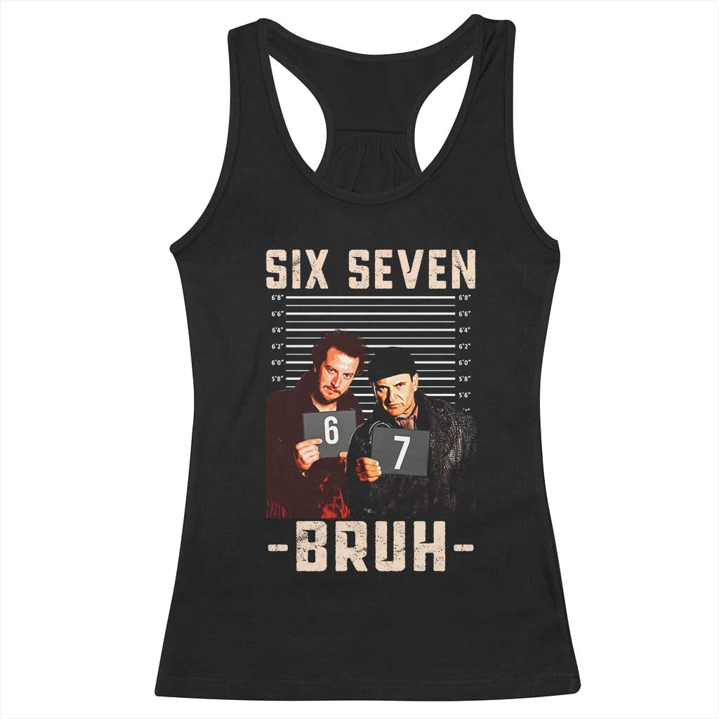 Funny 6 7 Meme Racerback Tank Top Retro Home Christmas Movie Alone - Wonder Print Shop
