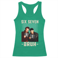 Funny 6 7 Meme Racerback Tank Top Retro Home Christmas Movie Alone - Wonder Print Shop