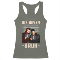 Funny 6 7 Meme Racerback Tank Top Retro Home Christmas Movie Alone - Wonder Print Shop
