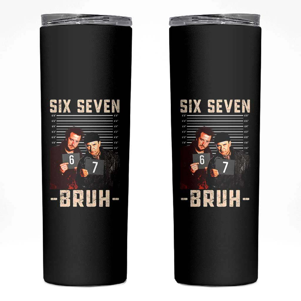 Funny 6 7 Meme Skinny Tumbler Retro Home Christmas Movie Alone - Wonder Print Shop