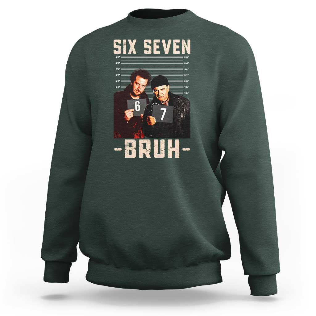 Funny 6 7 Meme Sweatshirt Retro Home Christmas Movie Alone - Wonder Print Shop