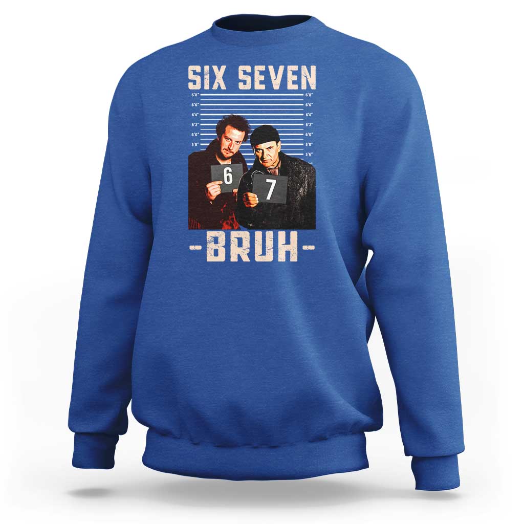 Funny 6 7 Meme Sweatshirt Retro Home Christmas Movie Alone - Wonder Print Shop