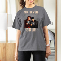 Funny 6 7 Meme T Shirt For Women Retro Home Christmas Movie Alone - Wonder Print Shop