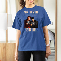 Funny 6 7 Meme T Shirt For Women Retro Home Christmas Movie Alone - Wonder Print Shop