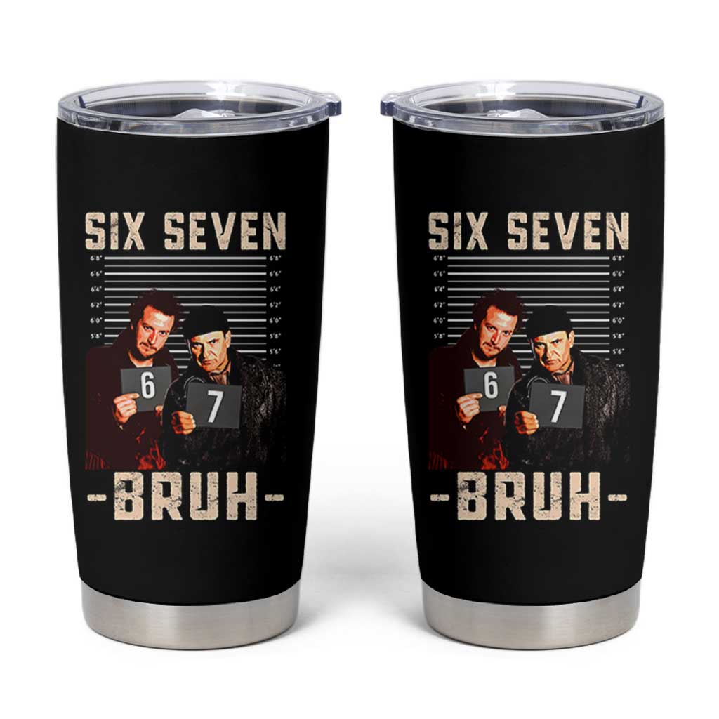 Funny 6 7 Meme Tumbler Cup Retro Home Christmas Movie Alone - Wonder Print Shop