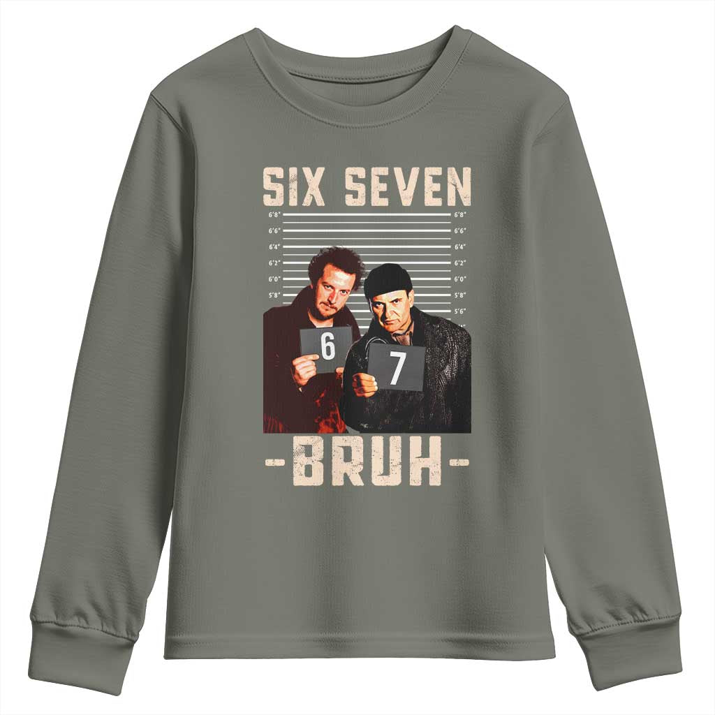 Funny 6 7 Meme Youth Sweatshirt Retro Home Christmas Movie Alone - Wonder Print Shop