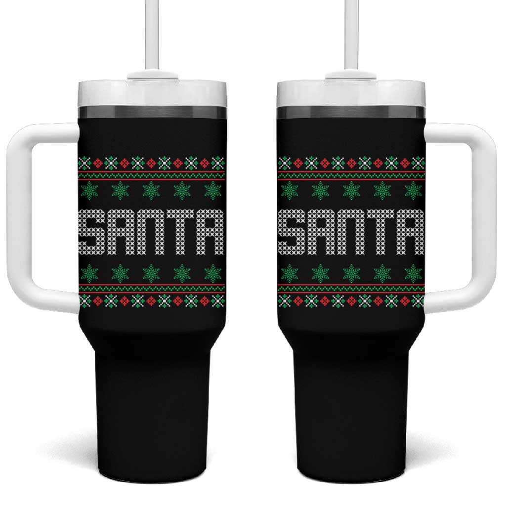 I'm So Good Santa Came Twice Santa Tumbler With Handle Funny Ugly Matching Couple Christmas Outfit Pajama - Wonder Print Shop