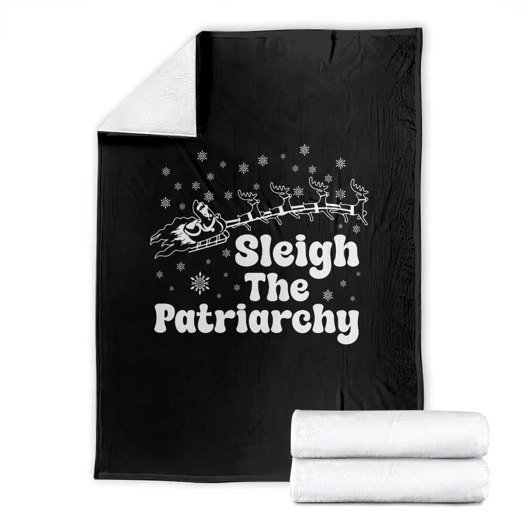 Sleigh The Patriarchy Throw Blanket Christmas Feminist Womens Rights - Wonder Print Shop