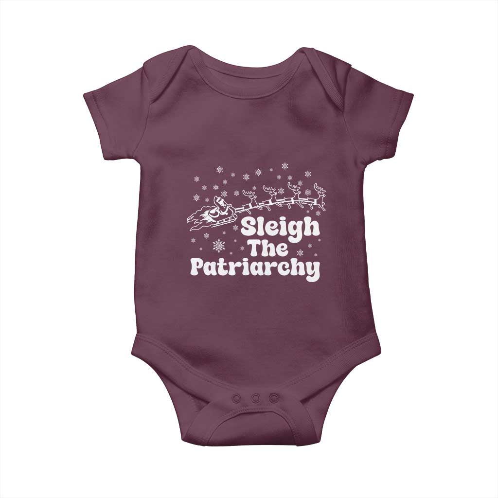Sleigh The Patriarchy Baby Onesie Christmas Feminist Womens Rights - Wonder Print Shop