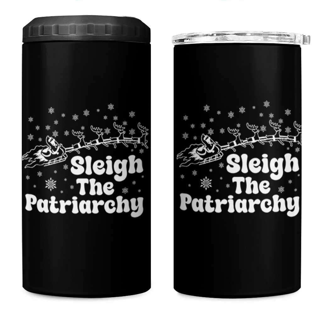 Sleigh The Patriarchy 4 in 1 Can Cooler Tumbler Christmas Feminist Womens Rights - Wonder Print Shop